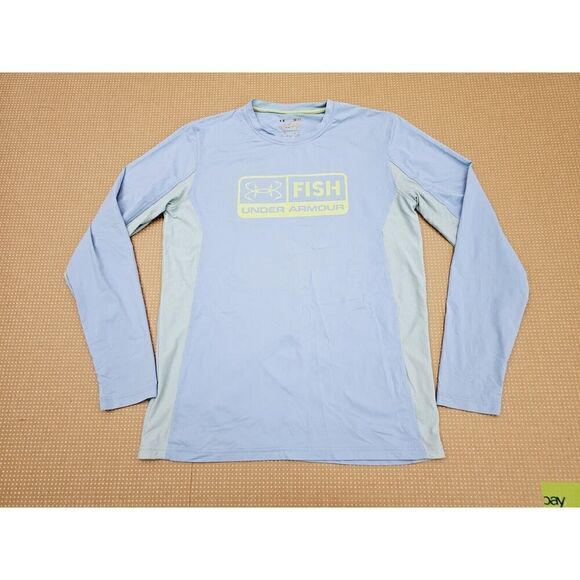 UNDER ARMOUR ISO CHILL HEATGEAR LOOSE FISHING SHIRT MENS Small Blue - Picture 6 of 12